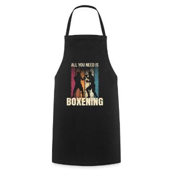 All you Need is Boxing - Kochschürze - Schwarz - Vorne - AI Model Male 185 dark (185cm)