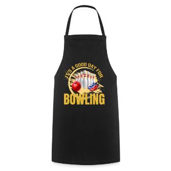 It s a good day for Bowling - Kochschürze - Schwarz - Vorne - AI Model Male 185 dark (185cm)