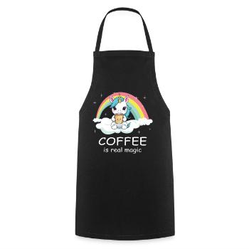 Süßes Kaffee Einhorn - Kochschürze - Schwarz - Vorne - AI Model Male 185 dark (185cm)