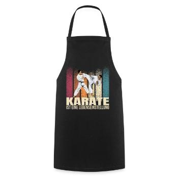 Karate ist eine Lebenseinstellung - Kochschürze - Schwarz - Vorne - AI Model Male 185 dark (185cm)