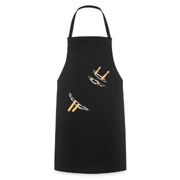 Drums, Drummer, Drummer, Drummer - Cooking Apron - black - Front - AI Model Male 185 dark (185cm)
