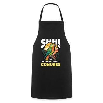 Conure Shh I'm Thinking About Parrot Conure Lover - Cooking Apron - black - Front - AI Model Male 185 dark (185cm)