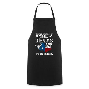 Texas Herkunft - Kochschürze - Schwarz - Vorne - AI Model Male 185 dark (185cm)