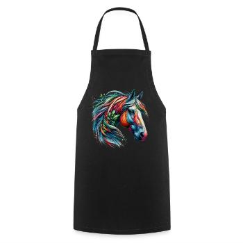 Horse - Cooking Apron - black - Front - AI Model Male 185 dark (185cm)