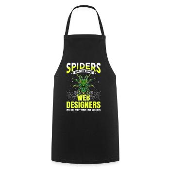 Vogelspinne Tarantula Terraristik Amphibie Spinne - Kochschürze - Schwarz - Vorne - AI Model Male 185 dark (185cm)