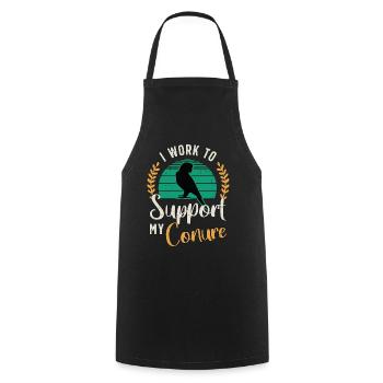 Conure I Work To Support My Parrot Conure Lover - Cooking Apron - black - Front - AI Model Male 185 dark (185cm)