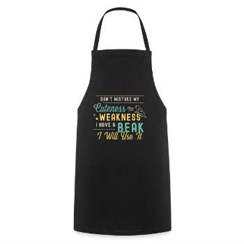 Conure Don't Mistake My Cuteness Sun Conure Lover - Cooking Apron - black - Front - AI Model Male 185 dark (185cm)