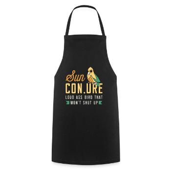 Sun Conure Noun Loud Pet Bird Animal Lover Conure - Cooking Apron - black - Front - AI Model Male 185 dark (185cm)