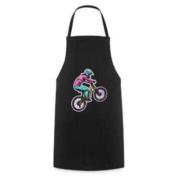 Mountain biker - Cooking Apron - black - Front - AI Model Male 185 dark (185cm)