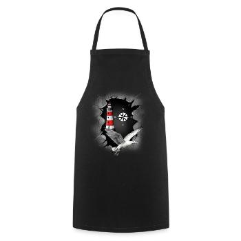 Seagull Lighthouse Boussole Maritime - Tablier de cuisine - noir - Devant - AI Model Male 185 dark (185cm)