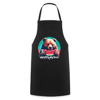 Watermelon Bear Yummy Gift - Cooking Apron - black - Front - AI Model Male 185 dark (185cm)