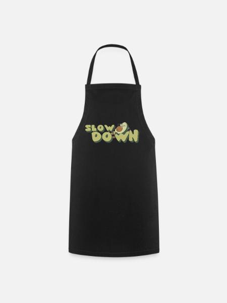 slow down relax avocado retro positive - Kochschürze - Schwarz