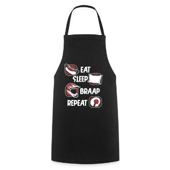 Eat Sleep Braap Repeat Supermoto Motorcycle - Cooking Apron - black - Front - AI Model Male 185 dark (185cm)