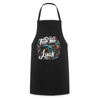 Fish Me Lucky Fishing Gift - Cooking Apron - black - Front - AI Model Male 185 dark (185cm)