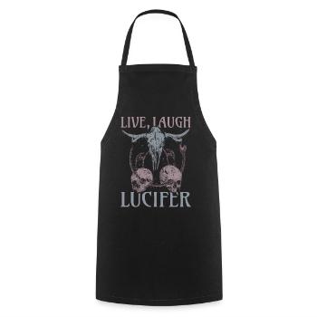 Live Love Luzifer Goth Festival Death Metal - Kochschürze - Schwarz - Vorne - AI Model Male 185 dark (185cm)