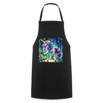 Fantasy Unicorn Horse Fans Unicorn Lovers - Cooking Apron - black - Front - AI Model Male 185 dark (185cm)