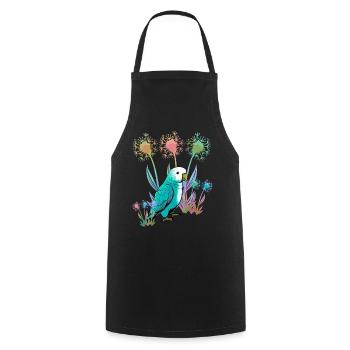 nature, flowers, parrot, bird, wilderness - Cooking Apron - black - Front - AI Model Male 185 dark (185cm)