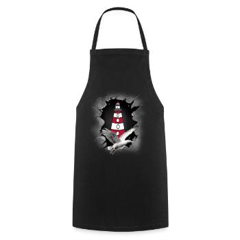 Seagull Lighthouse Maritime Lighthouses Seagulls - Cooking Apron - black - Front - AI Model Male 185 dark (185cm)
