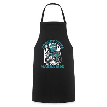 Forget Toys I Just Wanna Ride Motorcycle Racing - Cooking Apron - black - Front - AI Model Male 185 dark (185cm)