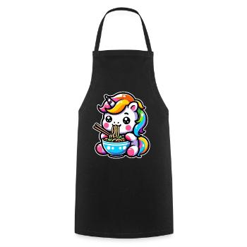 Japanese Kawaii Unicorn Ramen Asian Cuisine - Cooking Apron - black - Front - AI Model Male 185 dark (185cm)