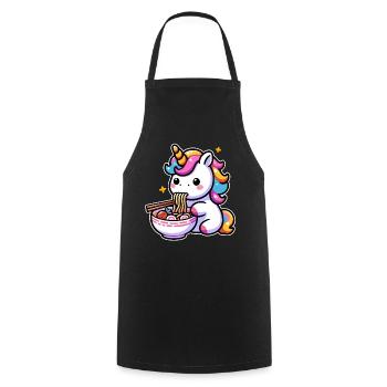 Japanese Kawaii Unicorn Ramen Asian Cuisine - Cooking Apron - black - Front - AI Model Male 185 dark (185cm)