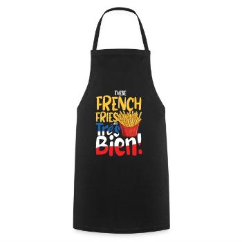 These French fries are très bien - Kochschürze - Schwarz - Vorne - AI Model Male 185 dark (185cm)