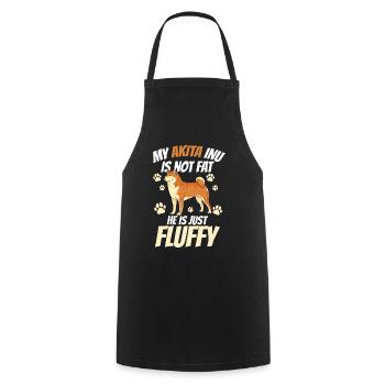 Akita Inu is just fluffy Japanese Akita Inu - Cooking Apron - black - Front - AI Model Male 185 dark (185cm)