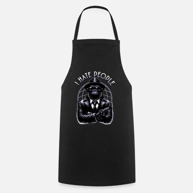 I Hate People - Cooking Apron - black