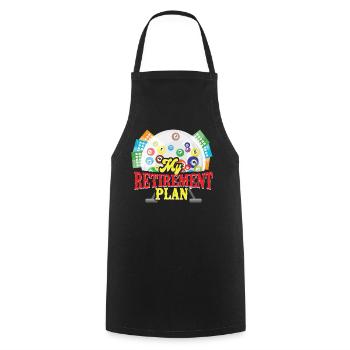 Joueur de bingo à la retraite Ma retraite - Tablier de cuisine - noir - Devant - AI Model Male 185 dark (185cm)