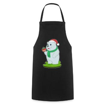 Bal de Noël des ours polaires - Tablier de cuisine - noir - Devant - AI Model Male 185 dark (185cm)