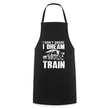 Train Trains Hobby Snoring Men - Cooking Apron - black - Front - AI Model Male 185 dark (185cm)