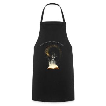 Sorry no time must read - Cooking Apron - black - Front - AI Model Male 185 dark (185cm)