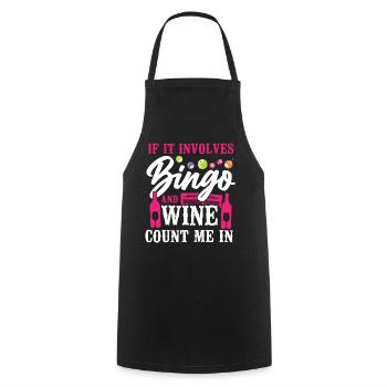 Bingo Player Wine If It Involves - Cooking Apron - black - Front - AI Model Male 185 dark (185cm)