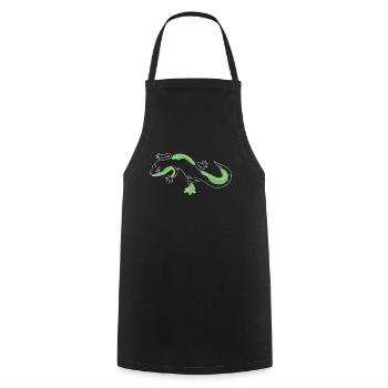 Lineart Gekkota Lézard à crête Gecko Expert - Tablier de cuisine - noir - Devant - AI Model Male 185 dark (185cm)