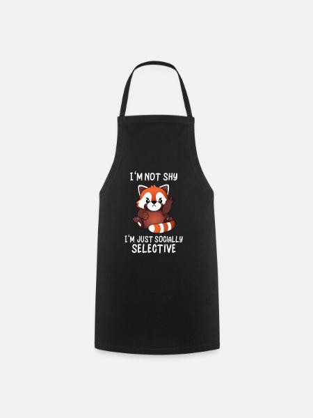 Mignon panda roux Social Selective Ironie - Tablier de cuisine - noir