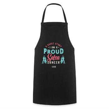 Danseuse de salsa Une histoire courte Je suis amateur de danse salsa - Tablier de cuisine - noir - Devant - AI Model Male 185 dark (185cm)