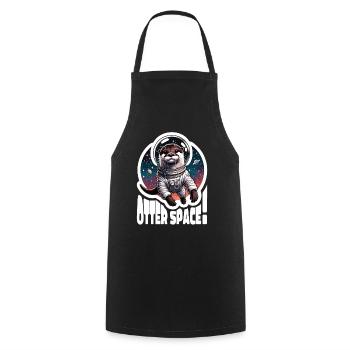 Otter Space Astronaut Weltall Otter Seeotter - Kochschürze - Schwarz - Vorne - AI Model Male 185 dark (185cm)