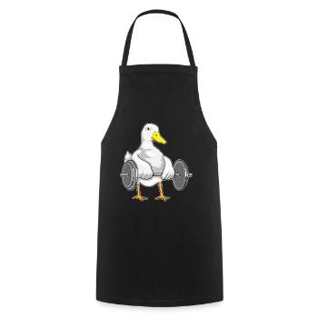 Culturiste Canard Bodybuilder Barbell Bodybuilding - Tablier de cuisine - noir - Devant - AI Model Male 185 dark (185cm)