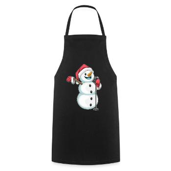 Snowman Chante de Noël - Tablier de cuisine - noir - Devant - AI Model Male 185 dark (185cm)