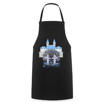 Castle, Castle, Ghosts, Ghosts, Halloween, Nature - Cooking Apron - black - Front - AI Model Male 185 dark (185cm)