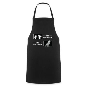 Amoureux des perroquets Mon problème Ma solution Pictogramme Papa - Tablier de cuisine - noir - Devant - AI Model Male 185 dark (185cm)