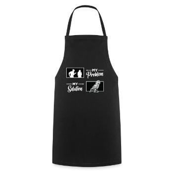 Amoureux des perroquets Mon problème Ma solution Pictogramme Maman - Tablier de cuisine - noir - Devant - AI Model Male 185 dark (185cm)