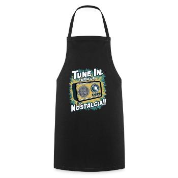Tune In, Turn Up the Nostalgia with Vintage Radio - Kochschürze - Schwarz - Vorne - AI Model Male 185 dark (185cm)