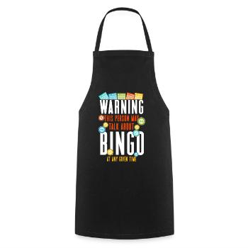 Joueur de bingo avertissant cette personne - Tablier de cuisine - noir - Devant - AI Model Male 185 dark (185cm)