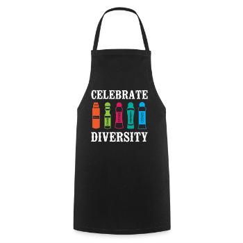 Bingo Player Celebrate Diversity - Kochschürze - Schwarz - Vorne - AI Model Male 185 dark (185cm)