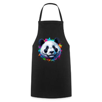 Panda - Kochschürze - Schwarz - Vorne - AI Model Male 185 dark (185cm)