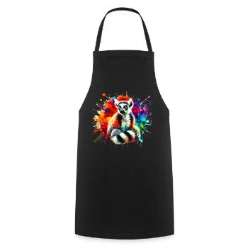 Lémurien - Tablier de cuisine - noir - Devant - AI Model Male 185 dark (185cm)