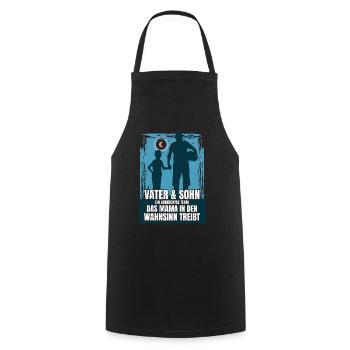 Father & Son a Crazy Team Partner Look - Cooking Apron - black - Front - AI Model Male 185 dark (185cm)