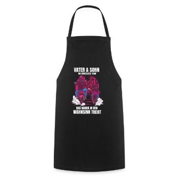 Father & Son a Crazy Team Partner Look - Cooking Apron - black - Front - AI Model Male 185 dark (185cm)
