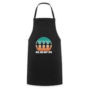 Football - real men don't spin - Cooking Apron - black - Front - AI Model Male 185 dark (185cm)